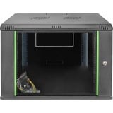 Digitus Alloggiamento a parete Serie Dynamic Basic - 600 x 600 mm (L x P), IT armadio Nero, Da parete, 9U, 60 kg, Lucchetti, 26 kg, Nero