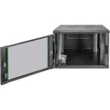 Digitus Alloggiamento a parete Serie Dynamic Basic - 600 x 600 mm (L x P), IT armadio Nero, Da parete, 9U, 60 kg, Lucchetti, 26 kg, Nero