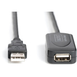 Digitus Cavo di prolunga USB 2.0 attivo, 20 metri Nero