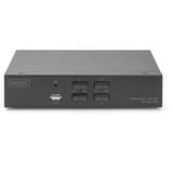 Digitus KVM Switch DisplayPort 4x1, Switch KVM Nero