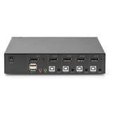 Digitus KVM Switch DisplayPort 4x1, Switch KVM Nero