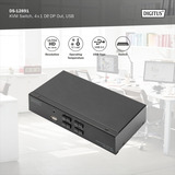 Digitus KVM Switch DisplayPort 4x1, Switch KVM Nero