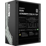 GIGABYTE UD1600PM PG5 AI TOP Alimentatore - PCIe 5.0, 80 PLUS Platinum, Design completamente modulare, Ventola da 120 mm, Compatibile con ATX 3.1, Spina EU, Alimentatore PC Nero, 80 PLUS Platinum, Design completamente modulare, Ventola da 120 mm, Compatibile con ATX 3.1, Spina EU, 1600 W, 100 - 240 V, 50/60 Hz, 15 - 7.5 A, Attivo, 150 W