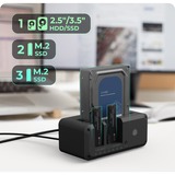 ICY BOX IB-2924MSCL-C31 USB 3.2 Gen 2 (3.1 Gen 1) Type-C Nero, Docking station Nero, HDD, SSD, M.2, SATA, 2.5,3.5,M.2, USB 3.2 Gen 2 (3.1 Gen 1) Type-C, Nero, Alluminio, Plastica
