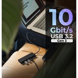 ICY BOX IB-HUB1436-CPD Cablato USB 3.2 Gen 2 (3.1 Gen 2) Type-A Nero, Hub USB Nero, Cablato, USB 3.2 Gen 2 (3.1 Gen 2) Type-A, 100 W, Nero, 10 Gbit/s, Alluminio