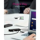 ICY BOX IB-HUB1436-CPD Cablato USB 3.2 Gen 2 (3.1 Gen 2) Type-A Nero, Hub USB Nero, Cablato, USB 3.2 Gen 2 (3.1 Gen 2) Type-A, 100 W, Nero, 10 Gbit/s, Alluminio