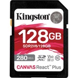 Kingston Canvas React Plus 128 GB SDXC, Scheda di memoria Nero