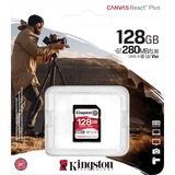 Kingston Canvas React Plus 128 GB SDXC, Scheda di memoria Nero