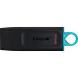 Kingston DataTraveler Exodia unità flash USB 64 GB USB tipo A 3.2 Gen 1 (3.1 Gen 1) Nero Nero/Turchese, 64 GB, USB tipo A, 3.2 Gen 1 (3.1 Gen 1), Cuffia, 11 g, Nero