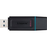 Kingston DataTraveler Exodia unità flash USB 64 GB USB tipo A 3.2 Gen 1 (3.1 Gen 1) Nero Nero/Turchese, 64 GB, USB tipo A, 3.2 Gen 1 (3.1 Gen 1), Cuffia, 11 g, Nero