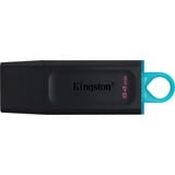 Kingston DataTraveler Exodia unità flash USB 64 GB USB tipo A 3.2 Gen 1 (3.1 Gen 1) Nero, Chiavetta USB Nero/Turchese, 64 GB, USB tipo A, 3.2 Gen 1 (3.1 Gen 1), Cuffia, 11 g, Nero