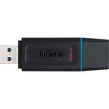 Kingston DataTraveler Exodia unità flash USB 64 GB USB tipo A 3.2 Gen 1 (3.1 Gen 1) Nero, Chiavetta USB Nero/Turchese, 64 GB, USB tipo A, 3.2 Gen 1 (3.1 Gen 1), Cuffia, 11 g, Nero