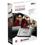 Kingston XS2000 500 GB Nero, Argento argento/Nero, 500 GB, USB tipo-C, 3.2 Gen 2 (3.1 Gen 2), 2000 MB/s, Nero, Argento