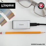 Kingston XS2000 500 GB Nero, Argento, Disco a stato solido argento/Nero, 500 GB, USB tipo-C, 3.2 Gen 2 (3.1 Gen 2), 2000 MB/s, Nero, Argento