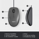 Logitech M100, Mouse Nero