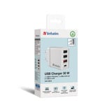 Verbatim 49701 Caricabatterie per dispositivi mobili Universale Bianco AC Ricarica rapida Interno bianco, Interno, AC, Bianco