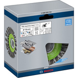 Bosch 2 608 620 733 accessorio per smerigliatrice Disco di pulizia, Pennello Disco di pulizia, Acciaio inox, 11,5 cm, Bosch, Verde, Acciaio inox, 12500 Giri/min