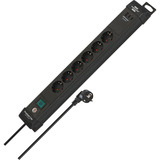 Brennenstuhl Multipresa Premium-Line 6 vie con 2x USB-C PD, 1x USB-A, Ciabatta Nero