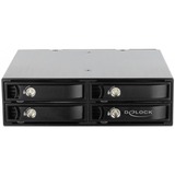 DeLOCK 47235 pannello drive bay 13,3 cm (5.25") Vassoio per unità di memorizzazione Nero Nero, 13,3 cm (5.25"), Vassoio per unità di memorizzazione, NVMe, 2.5", Nero, Alluminio