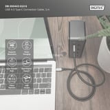 Digitus Cavo USB4 Gen 3x2, connettore USB-C > connettore USB-C, 40 Gbit/s Nero/grigio
