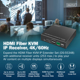 Digitus Ricevitore KVM IP in fibra HDMI, Switch KVM Nero