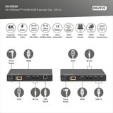 Digitus Set extender KVM HDMI 4K HDBaseT 2.0, Estensione HDMI Nero