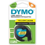Dymo Etichette LT IN Plastica, Nastro di scrittura Nero su giallo, Poliestere, Belgio, DYMO, LetraTag 100T, LetraTag 100H, 1,2 cm