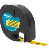 Dymo LetraTag etichette originali in plastica | rotolo da 12 mm x 4 m | stampa nera su giallo | LT etichette autoadesive per etichettatrice LetraTag | 1 pezzo, Nastro di scrittura Nero su giallo, Poliestere, Belgio, DYMO, LetraTag 100T, LetraTag 100H, 1,2 cm