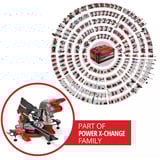 EINHELL Sega a batteria con taglio a trazione e a ingletto TE-SM 36/8 L Li-Solo, 36 Volt (2x18V), Sega mitra/Troncatrice rosso