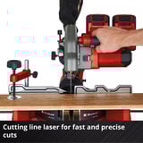 EINHELL Sega a batteria con taglio a trazione e a ingletto TE-SM 36/8 L Li-Solo, 36 Volt (2x18V), Sega mitra/Troncatrice rosso