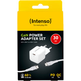 Intenso Power Adapter W30C GaN + C315C USB-C Kabel, Caricabatterie bianco