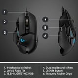 Logitech G502 Hero mouse Mano destra USB tipo A Ottico 25600 DPI Nero, Mano destra, Ottico, USB tipo A, 25600 DPI, 1 ms, Nero