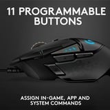 Logitech G502 Hero mouse Mano destra USB tipo A Ottico 25600 DPI, Mouse da gioco Nero, Mano destra, Ottico, USB tipo A, 25600 DPI, 1 ms, Nero