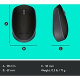 Logitech M171 Mouse Wireless, 2.4 GHz con Mini Ricevitore USB, Rilevamento Ottico, Durata ‎Batteria Fino a 12 Mesi, Mouse Ambidestro per PC/Mac/Laptop, Nero Nero/grigio, 2.4 GHz con Mini Ricevitore USB, Rilevamento Ottico, Durata ‎Batteria Fino a 12 Mesi, Mouse Ambidestro per PC/Mac/Laptop, Nero, Ambidestro, Ottico, RF Wireless, 1000 DPI, Nero