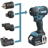 Makita Avvitatore a batteria con sistema di teste intercambiabili DDF491Z, 18 Volt, Trapano avvitatore blu/Nero