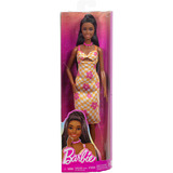 Mattel Bambola Barbie Fashionista con vestito a quadri rosa arancione 