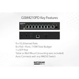 Netgear GSM4210PD Gestito L2/L3 Gigabit Ethernet (10/100/1000) Supporto Power over Ethernet (PoE) Nero, Interruttore Gestito, L2/L3, Gigabit Ethernet (10/100/1000), Full duplex, Supporto Power over Ethernet (PoE), Montaggio rack