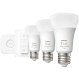 Philips Hue Starter kit: 3 lampadine connesse E27 (1100) + Hue Dimmer switch, Lampada a LED Philips Hue White and Color ambiance Starter kit: 3 lampadine connesse E27 (1100) + Hue Dimmer switch, Kit di illuminazione intelligente, Bluetooth, Bianco, LED integrato, E27, A60