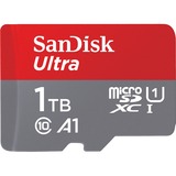 SanDisk Ultra 1000 GB MicroSDXC Classe 10, Scheda di memoria 1000 GB, MicroSDXC, Classe 10, 120 MB/s, Class 1 (U1), Grigio, Rosso