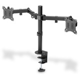 Digitus Porta monitor universale doppio con fissaggio a incastro Nero, Morsa, 8 kg, 38,1 cm (15"), 81,3 cm (32"), 100 x 100 mm, Nero