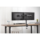 Digitus Porta monitor universale doppio con fissaggio a incastro Nero, Morsa, 8 kg, 38,1 cm (15"), 81,3 cm (32"), 100 x 100 mm, Nero