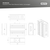 Digitus Switch di rete Fast Ethernet a 4 porte, industriale, Interruttore 