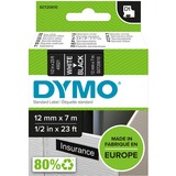 Dymo D1 - Standard Etichette - Bianco su nero - 12mm x 7m Bianco su nero, Poliestere, Belgio, -18 - 90 °C, DYMO, LabelManager, LabelWriter 450 DUO