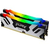 Kingston FURY FURY 32GB 6400MT/s DDR5 CL32 DIMM (Kit da 2) Renegade RGB, Memoria argento/Nero, 32 GB, 2 x 16 GB, DDR5, 288-pin DIMM
