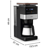Krups Grind Aroma XL KT8428 con macinino, Macchina fa filtro Nero/in acciaio inox