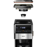 Krups Grind Aroma XL KT8428 con macinino, Macchina fa filtro Nero/in acciaio inox