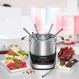 Rommelsbacher F 1200 fondue, gourmet & wok 1,5 L 6 persona(e) accaio/Nero, 6 persona(e), 1,5 L, Nero, Acciaio inossidabile, Rotondo, Acciaio inossidabile, Pulsanti