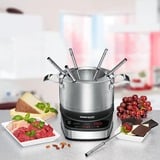 Rommelsbacher F 1200 fondue, gourmet & wok 1,5 L 6 persona(e), Fonduta accaio/Nero, 6 persona(e), 1,5 L, Nero, Acciaio inossidabile, Rotondo, Acciaio inossidabile, Pulsanti