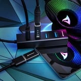 Sharkoon Hub in alluminio USB 3.2 Gen 1 a 4 porte, Hub USB Nero