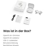 Shokz OpenFit Air, weiss Auricolare Wireless A clip Chiamate/Musica/Sport/Tutti i giorni Bluetooth Bianco, Cuffie bianco, weiss, Wireless, Chiamate/Musica/Sport/Tutti i giorni, 50 - 16000 Hz, Auricolare, Bianco